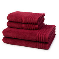 FROTTIERSET Vienna Style Supersoft 4-teilig - Dunkelrot, Textil (50/100cm) - Vossen