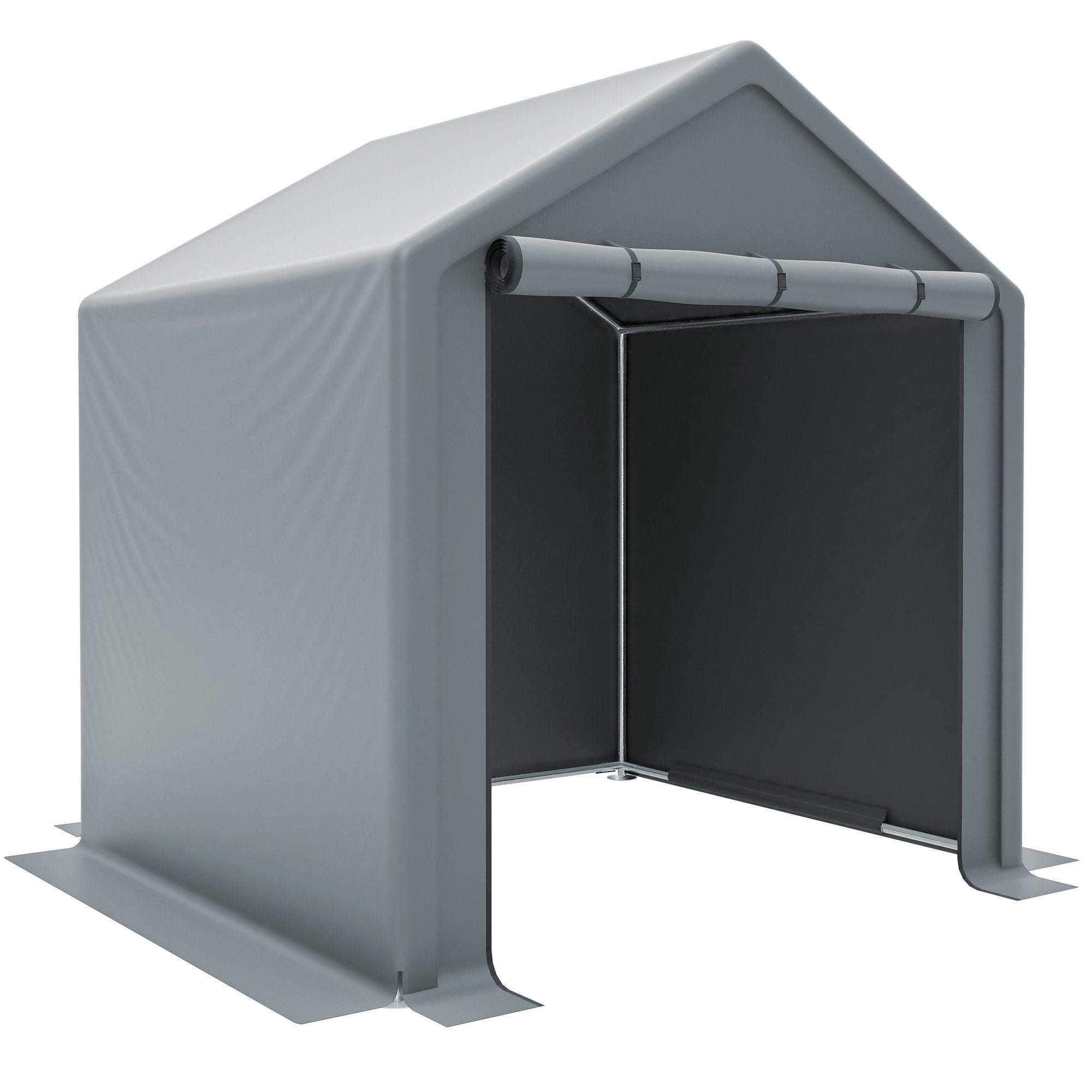 FAHRRADGARAGE, Reißverschlusstür Lagerzelt - Silberfarben, Metall (170/200/190cm) - Gisaae