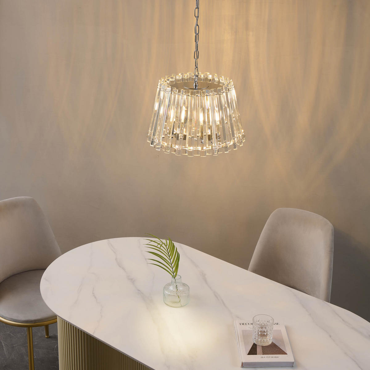 HÄNGELEUCHTE Oristano, Transparent und verchromt, 25cm - Transparent, Glas (25/38/25cm) - KOSILUM