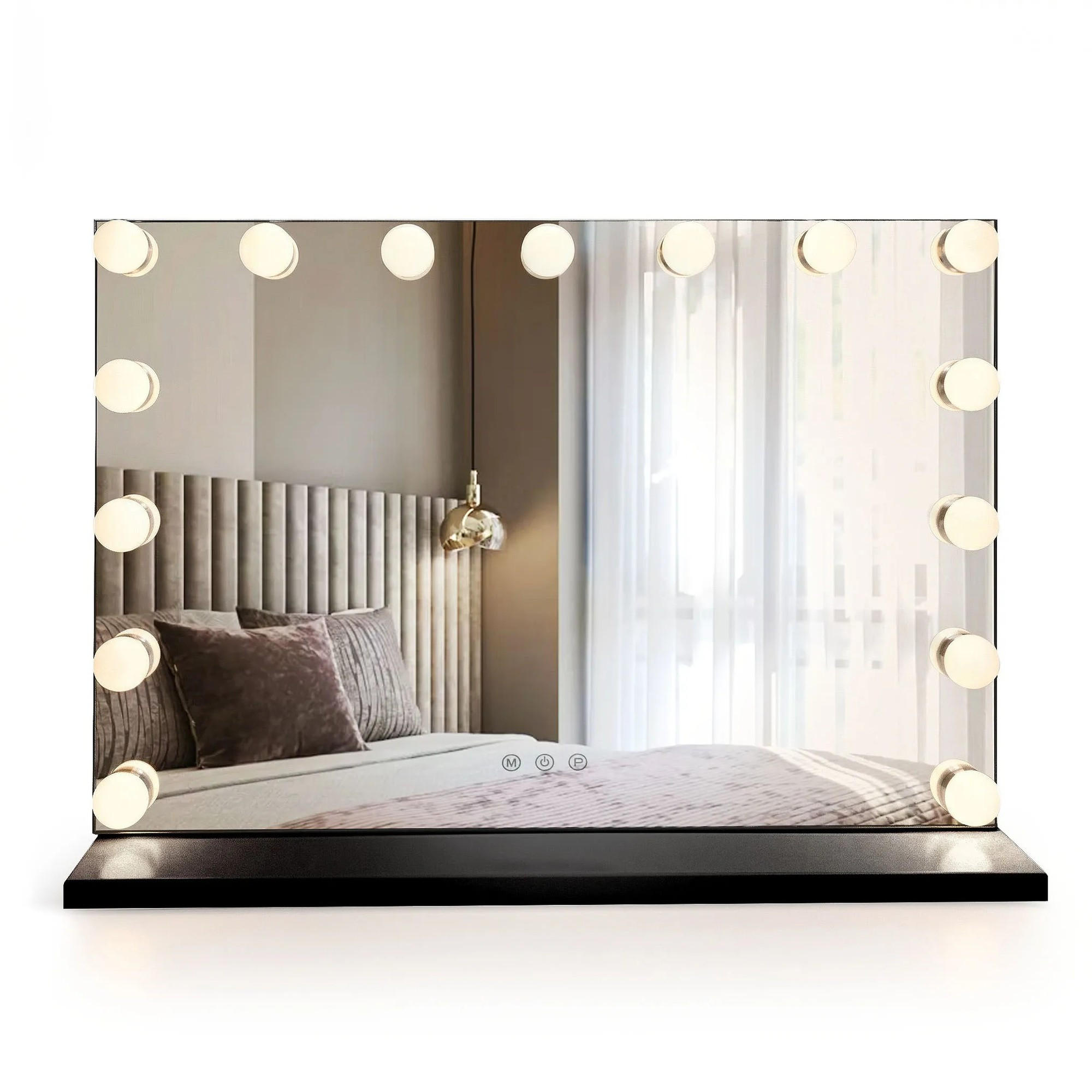 SPIEGEL Rea Led Hollywood Black - Schwarz, Glas (45/12/58cm) - REA