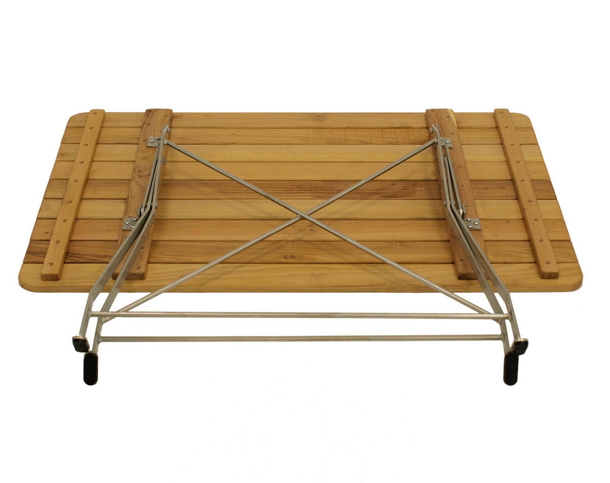 KLAPPTISCH Bad Belzig aus Robinienholz 70x110 cm, Stahlgestell Verzinkt - Braun, Holz (70/110/72cm) - TPFGarden