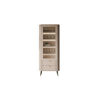 VITRINE YVETTE 78/40/192 cm Kaschmir 2 Schubladen mit LED - Kaschmir/Goldfarben, Holzwerkstoff/Metall (78/192/40cm) - Lookway