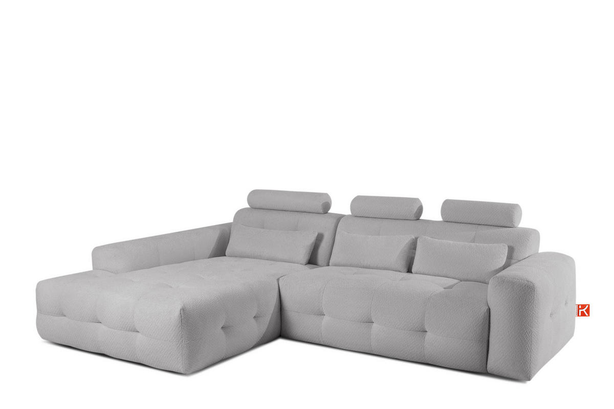 POLSTERMÖBELSET ALIGRA, 2-tlg, Hellgrau - Hellgrau, Holz/Holzwerkstoff (290/90/191cm) - KONSIMO®