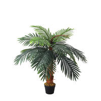 KUNSTPFLANZE 100 cm Hoch Palme mit Topf Kunststoff - Schwarz/Braun, Kunststoff (100cm) - Livingandhome