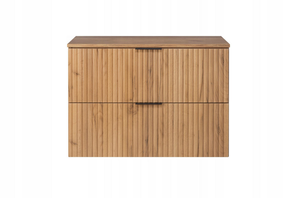 WASCHBECKUNTERSCHRANK FLOW + Platte Eiche Craft 80/57/46 cm - Eichefarben, Holzwerkstoff (80/57/46cm) - Rodan