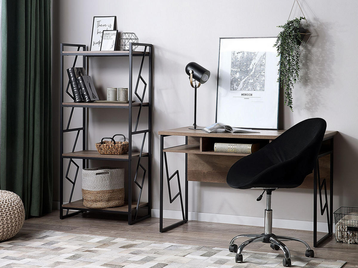 REGAL 4 Fächer Forres - Dunkelbraun, Holzwerkstoff (64/143/40cm) - Beliani