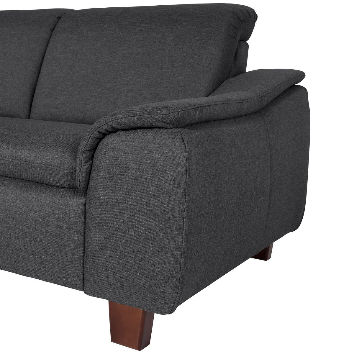 ECKSOFA mit Ottomane links Kaylil Flachgewebe graphit - Graphitfarben, Kunststoff (187/247cm) - 58aufmkessel