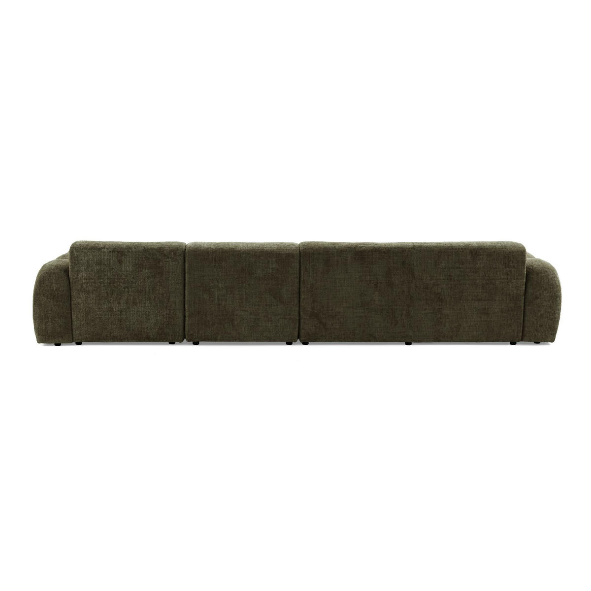 5-SITZER modulares Ecksofa VEER SET 2 Rechts, 175x379 cm, Chenille Webstoff Grün - Schwarz/Grün, Holz/Kunststoff (175/379cm) - Muffo