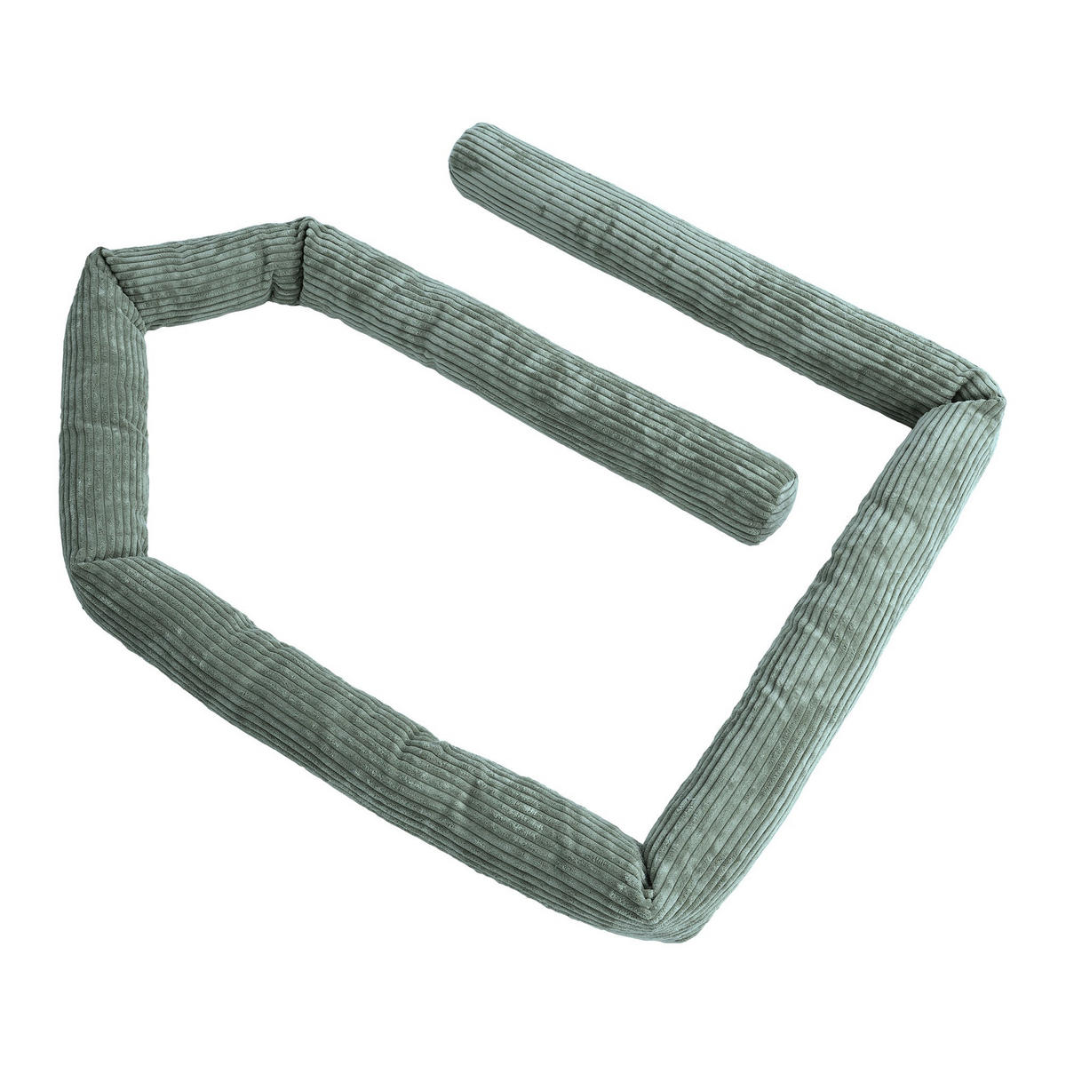 BETTUMRANDUNGSSCHUTZ Bettschlange aus Cord, 300 cm, Olivgrün - Grün, Textil - MeowBaby