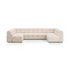 PANORAMASOFA Kendal aus strukturiertem Stoff beige 7 Sitzplätze - Beige, Textil (203/79/372cm) - Micadoni