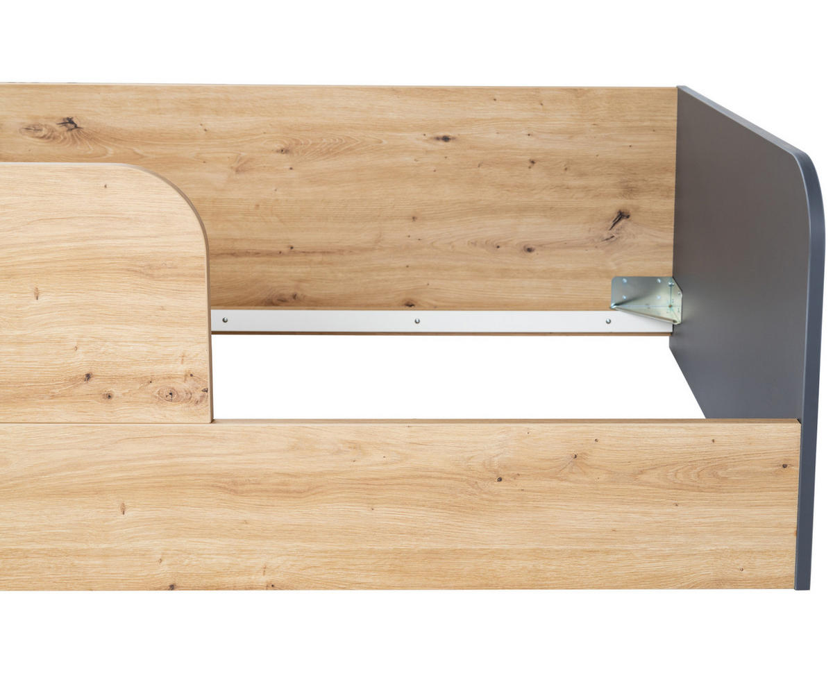 BODENBETT Alessio 90 x 200 cm - Anthrazit/Eiche Artisan, Holzwerkstoff (90/200cm) - arthur berndt