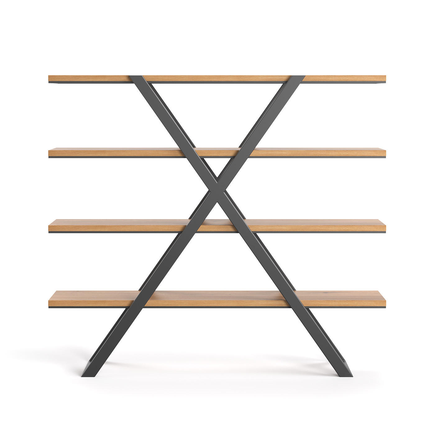 REGAL Lax aus massivem Eichenholz - Eichefarben/Naturfarben, Holz (180/160/43cm) - Danzz