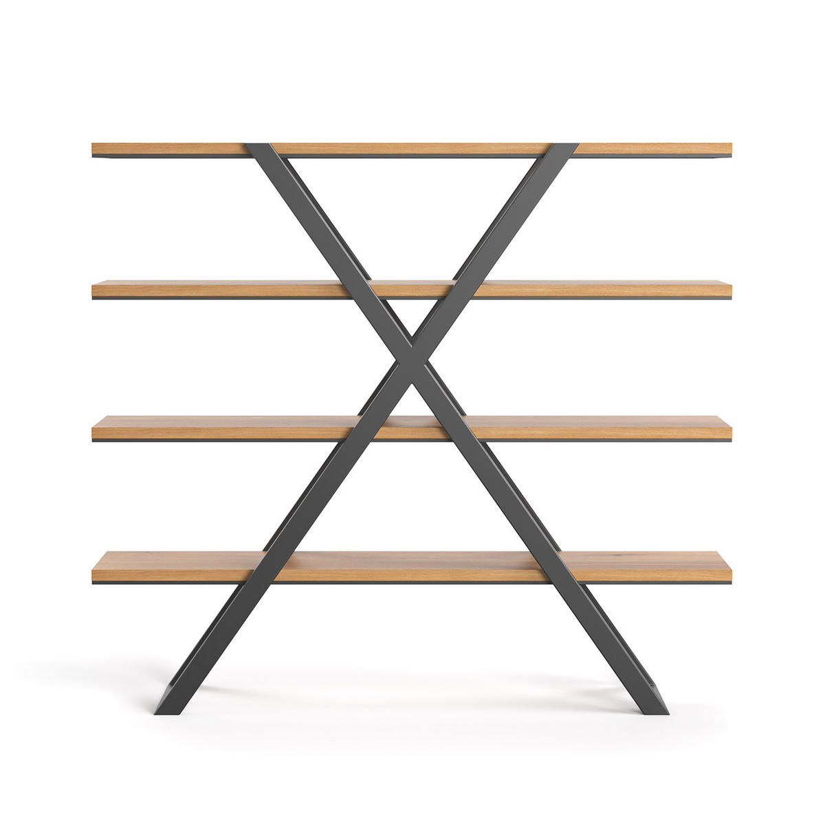 REGAL Lax aus massivem Eichenholz - Eichefarben/Naturfarben, Holz (180/160/43cm) - Danzz