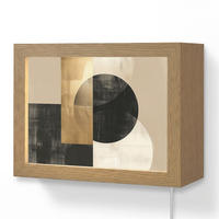 NÁSTĚNNÁ LAMPA Abstraktní - Moderní - Černá - Zlatá 20x15 cm - písková barva, kompozitní dřevo (20/15/8cm) - OnlyWow