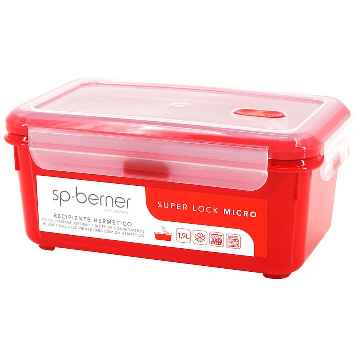 FRISCHHALTEDOSE SUPER LOCK MICRO 1,9 L 2er Set - Rot, Kunststoff (14/10/22.5cm) - Green Spirit