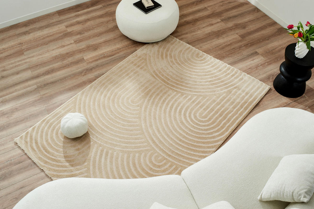 TEPPICH mit geometrischem Muster Bianca Beige 80x150 cm - Beige, Textil (80/150cm) - Nazar Rugs