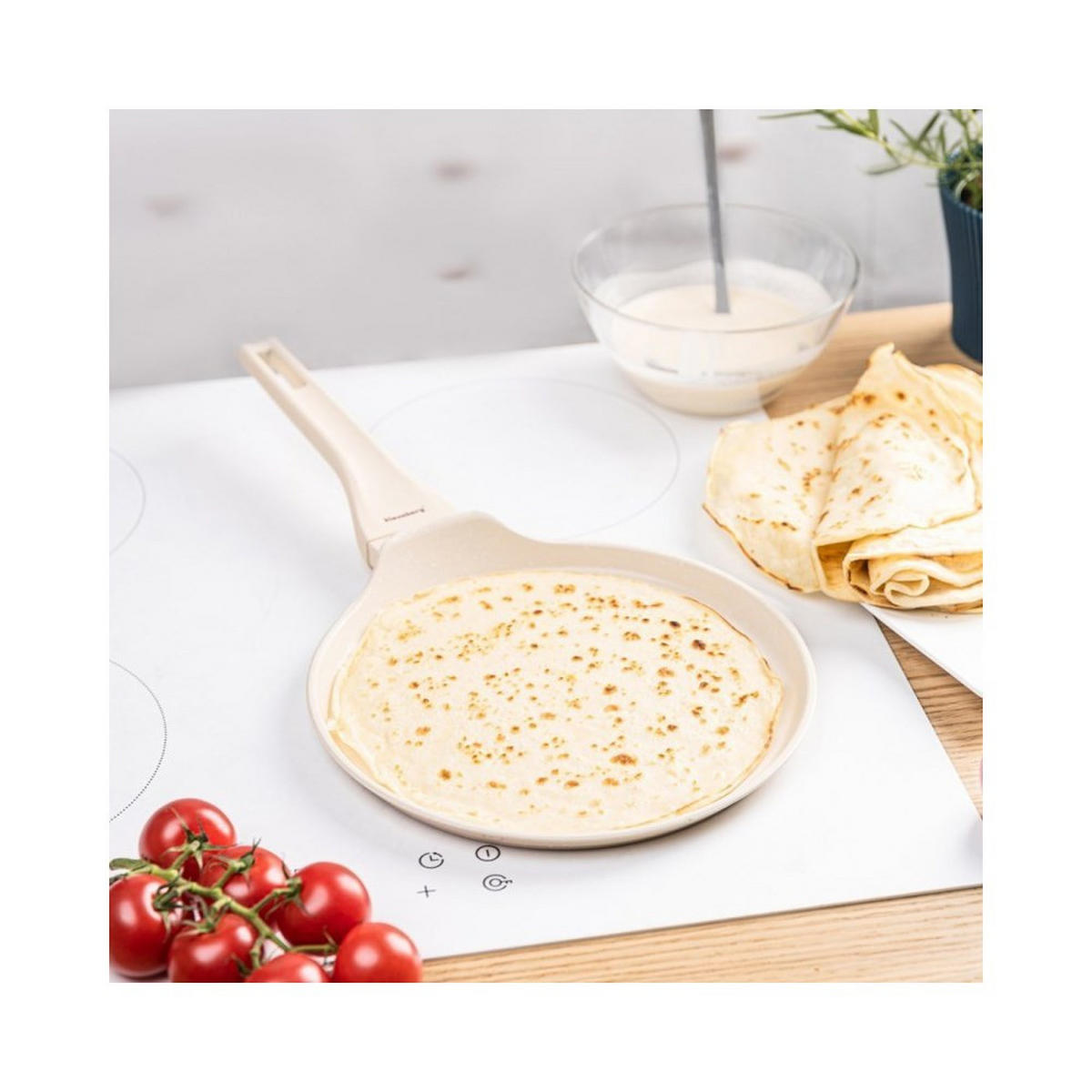 CRÊPEPFANNE Creme 24/24/1.7 cm 63858 - Creme, Metall (24cm) - Klausberg 