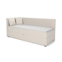 BOXBETT NEVY 100/200 in Stoff Creme H4 links - Creme, Holz/Holzwerkstoff (100/200cm) - Deine Möbel 24