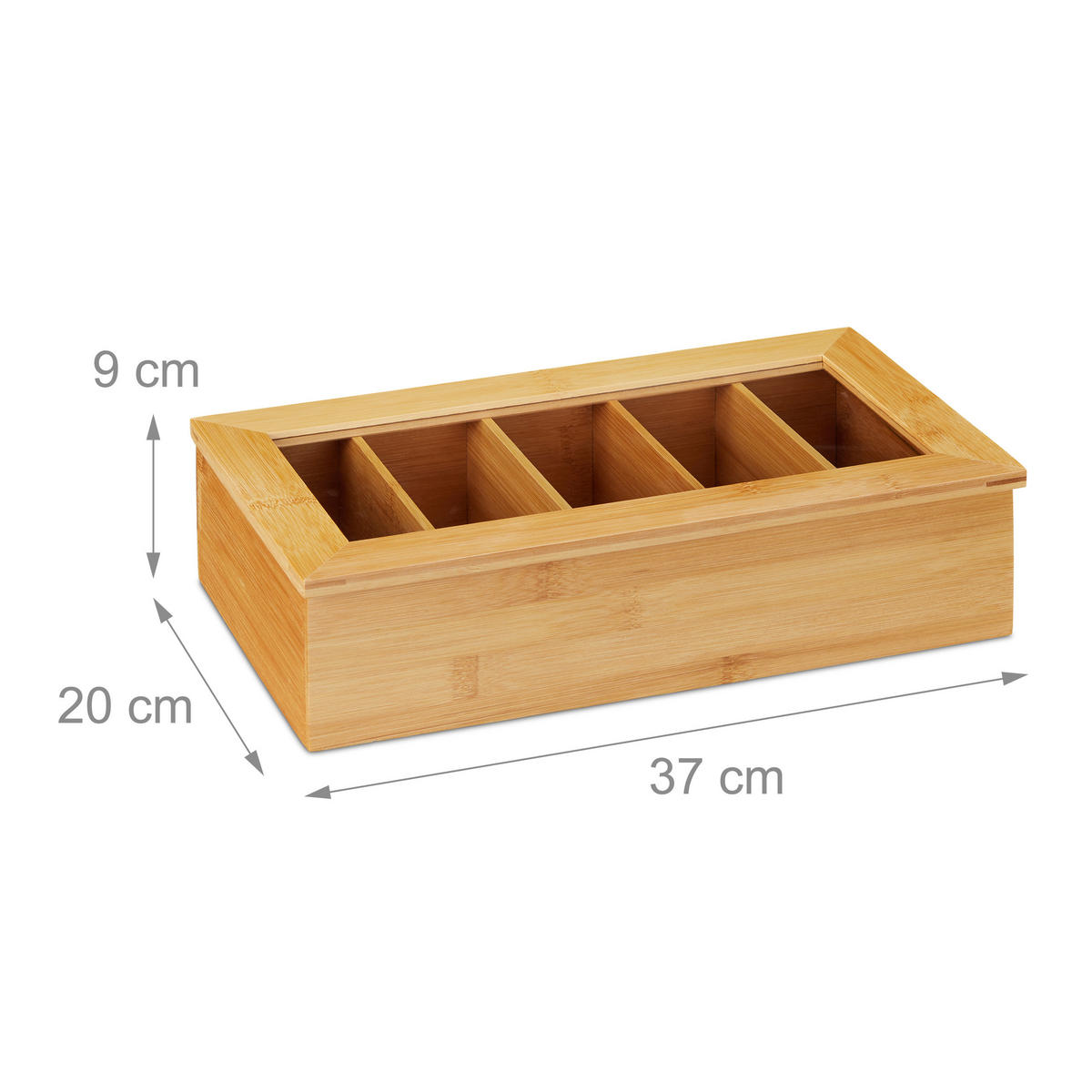 TEEBOX - Hellbraun, Holz/Kunststoff (37/9/20cm) - Relaxdays