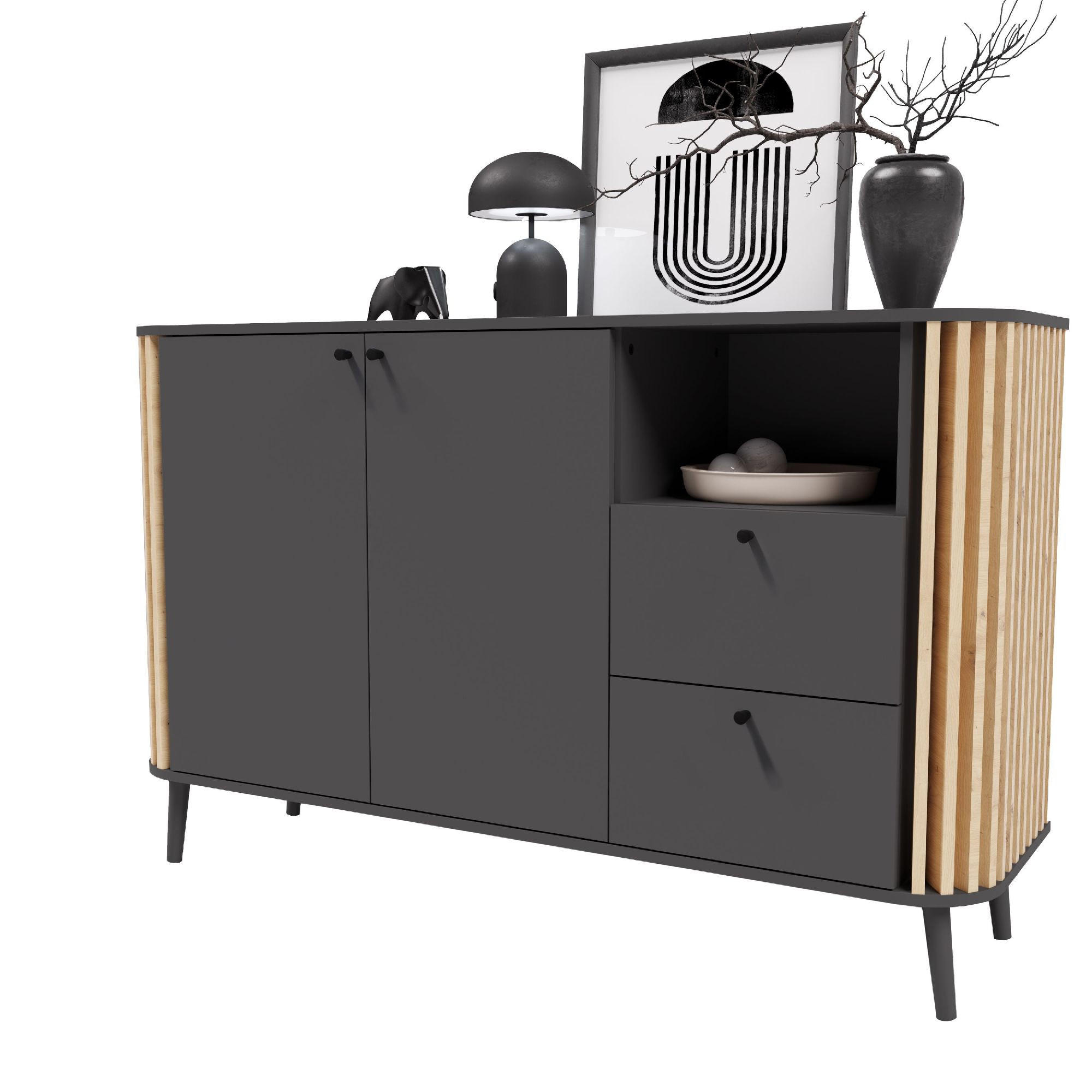 SIDEBOARD Pure 40/138/88 cm - Grau, Holzwerkstoff (138/88/40cm) - Xonox