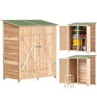 GERÄTESCHUPPEN DE-17595 mit Tisch und Bitumendach Naturholz - Naturfarben, Holz (140/157/75cm) - ComfortXL