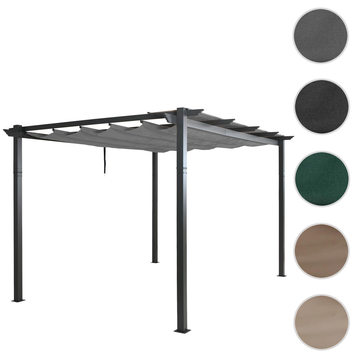 PERGOLA Grau - Grau, Metall (400/240/300cm) - MCW