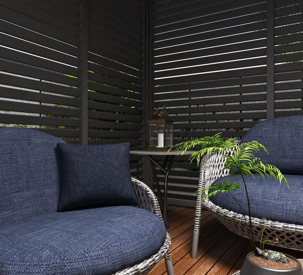 LAMELLENWAND für Pergola Anthrazit Aluminium Drehbare Lamellen - Anthrazit, Metall (123/234/6cm) - WEIDE