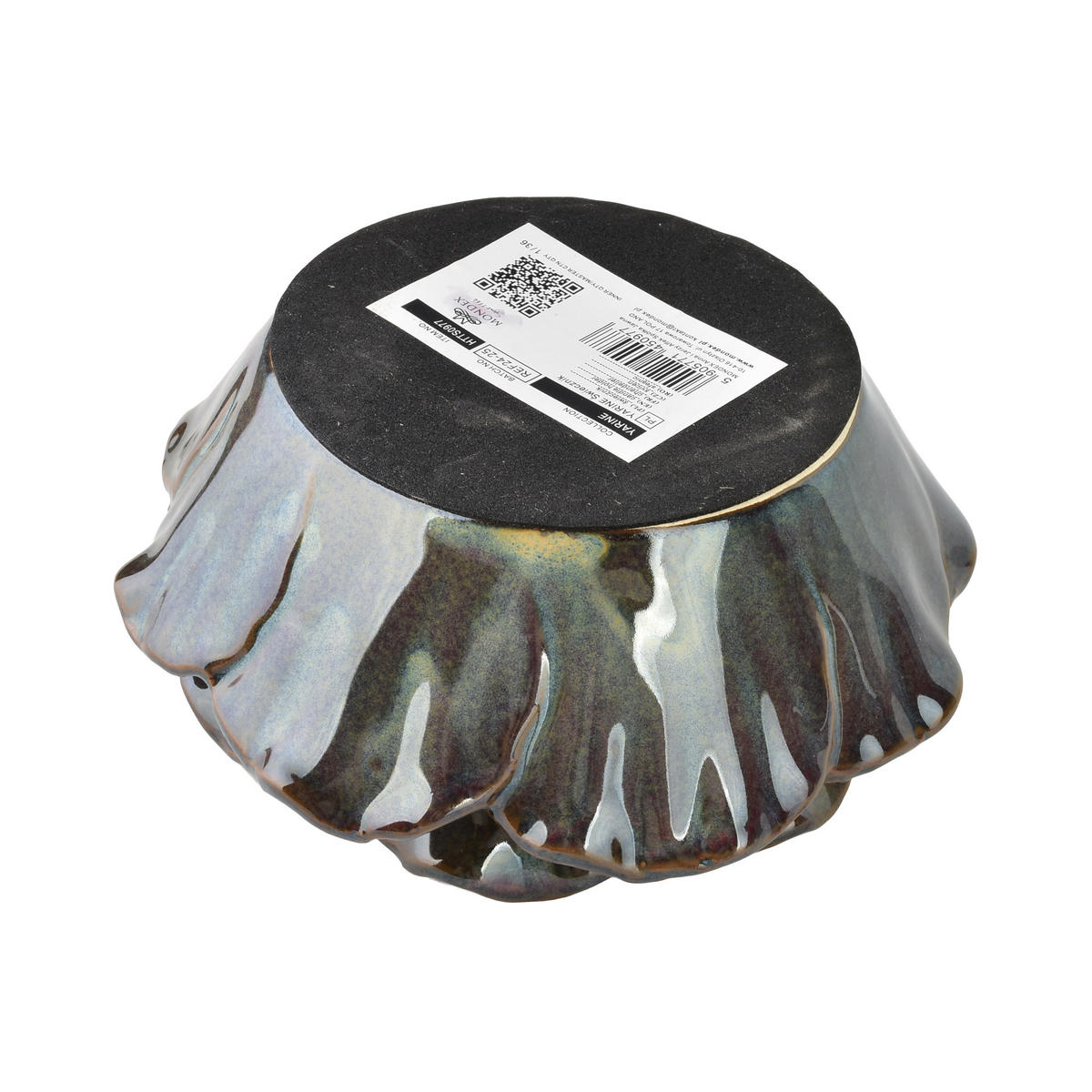 KERZENHALTER Yarine dunkelgrau 15/15/7 cm Keramik - Dunkelgrau, Keramik (15/7cm) - Mondex