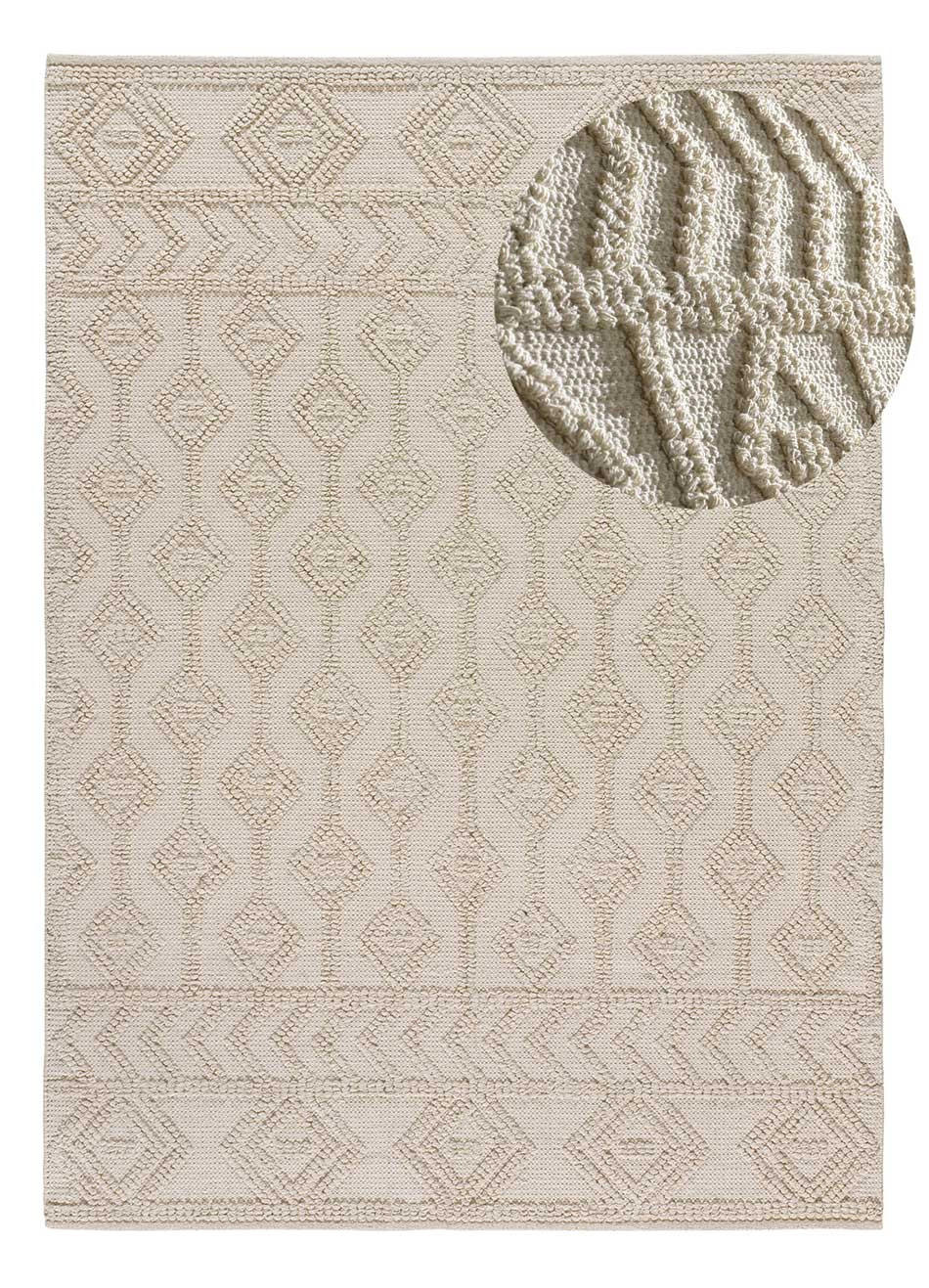 Atticgo Handwebteppich Creme 160x230 cm