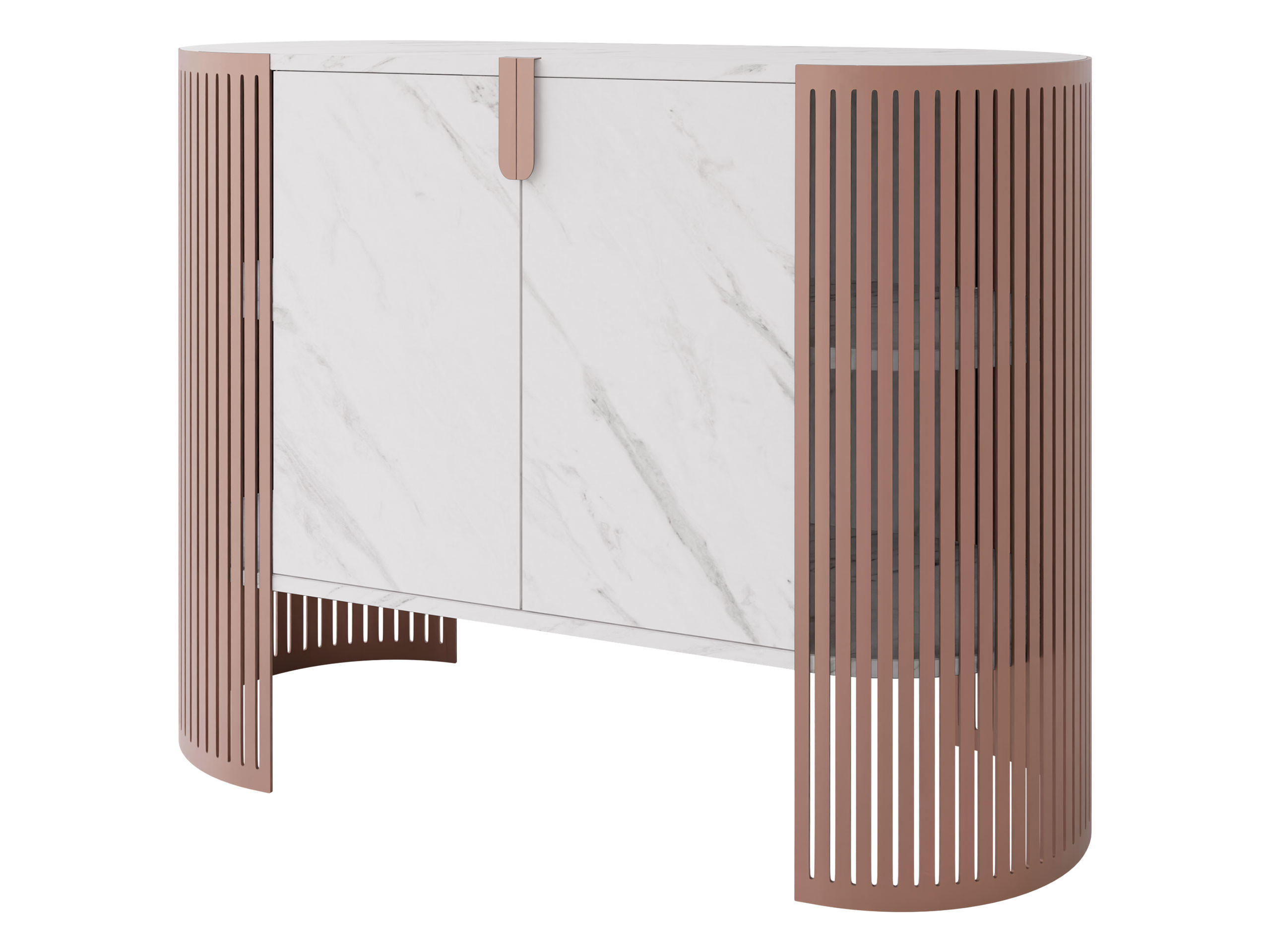 KOMMODE Fikoli Ember - Messingfarben/Weiß, Holzwerkstoff/Metall (120/90/40cm) - MIRJAN24