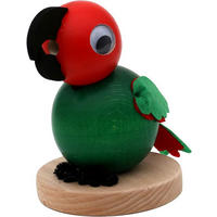 RAUCHFIGUR Papagei grün 12/9,5/12,5 cm - Multicolor, Holz (9.5/12.5/12cm) - Dekoteam24