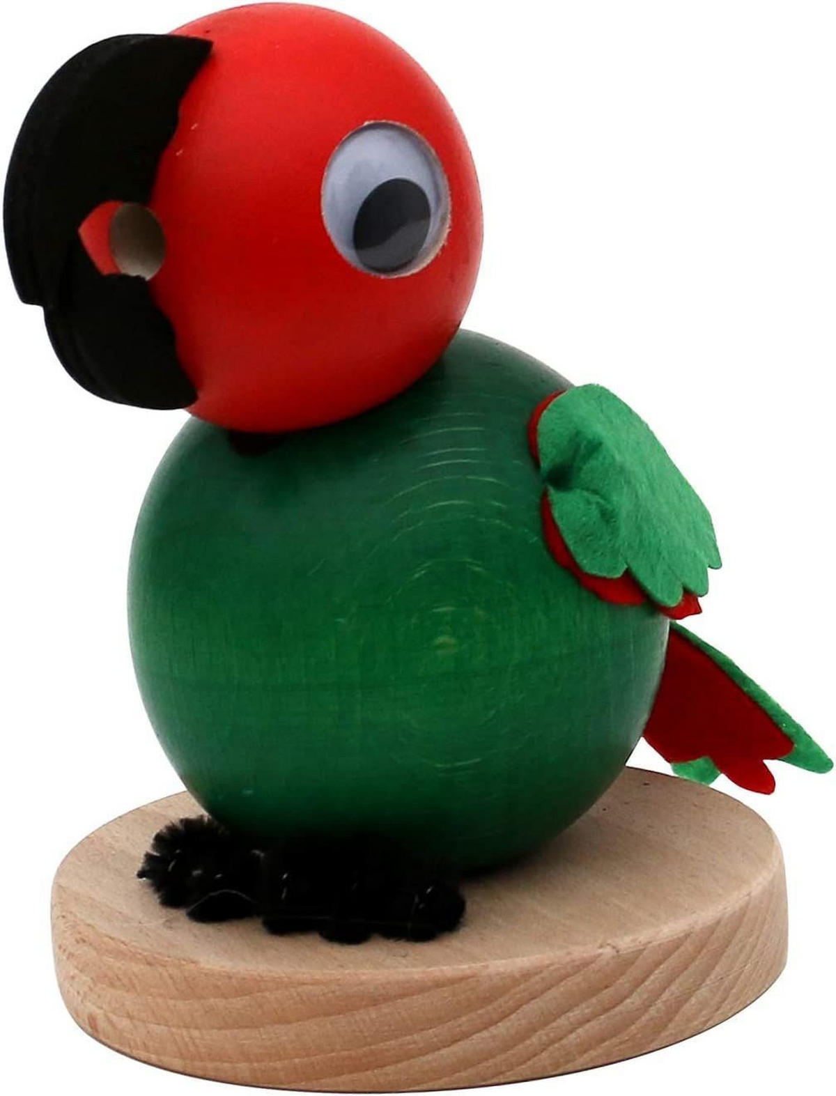 RAUCHFIGUR Papagei grün 12/9,5/12,5 cm - Multicolor, Holz (9.5/12.5/12cm) - Dekoteam24