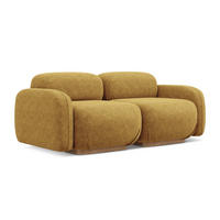3-SITZER SOFA Chenille Stoff Gelb - Currygelb/Gelb, Holz/Textil (190/73/95cm) - Makamii