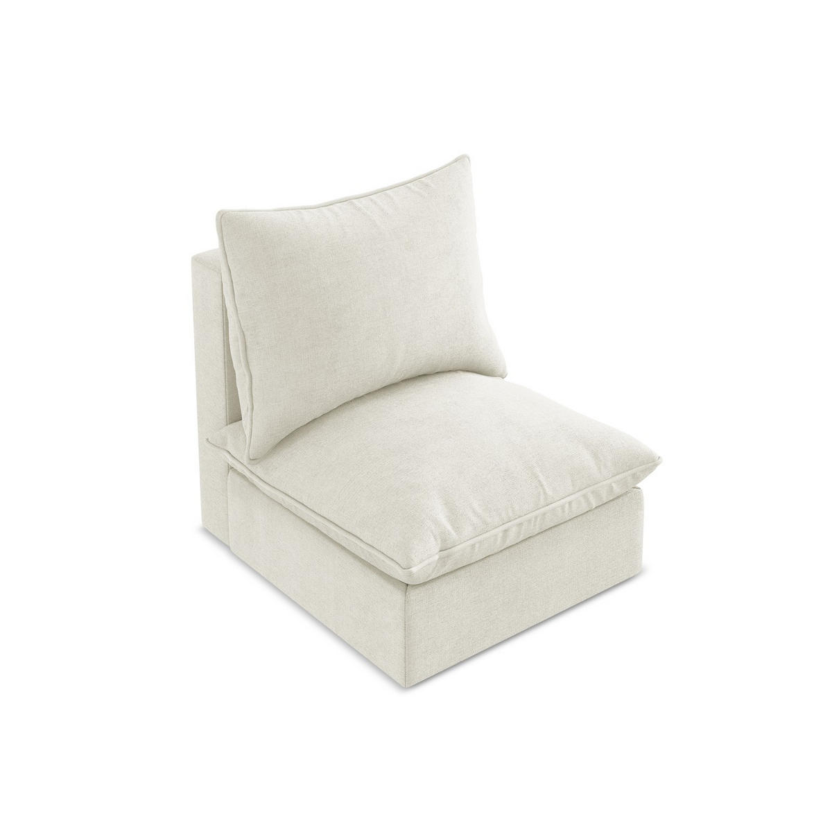 SOFAELEMENT Strukturstoff Beige - Beige/Schwarz, Holzwerkstoff/Kunststoff (75/77/90cm) - LaMiaSofa