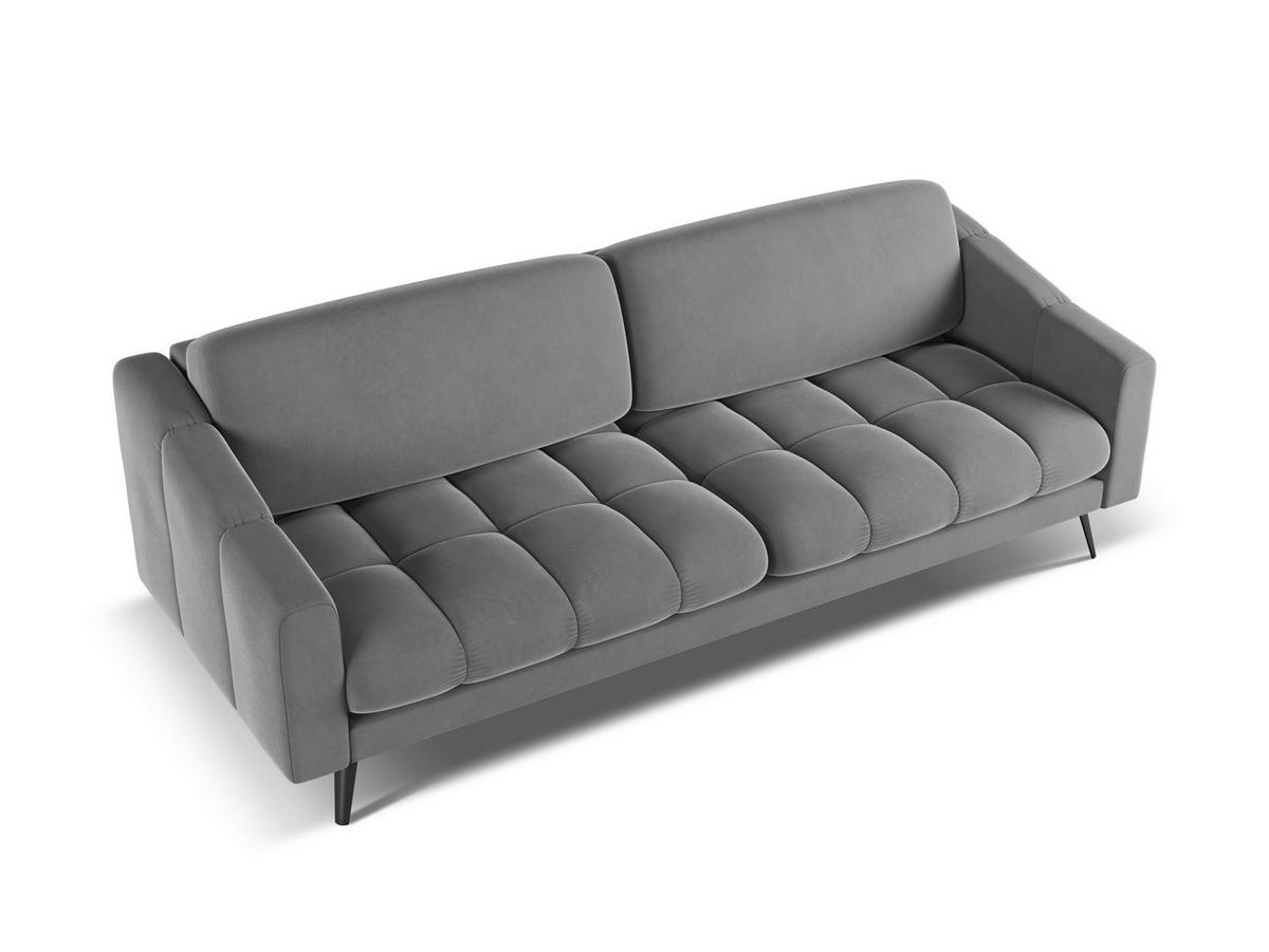 4-SITZER-SOFA Samt Stoff Grau - Dunkelgrau/Schwarz, Textil/Metall (238/80/95cm) - Makamii
