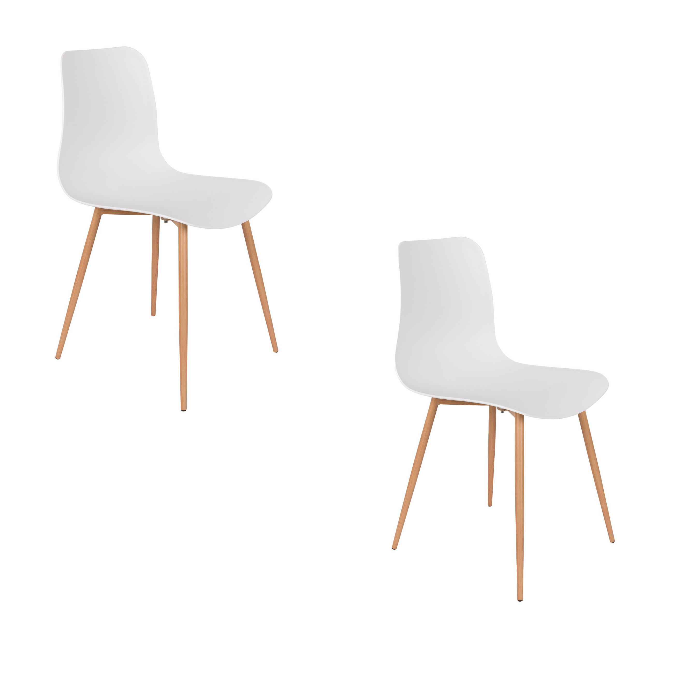 ESSZIMMERSTUHL Leon Weiß - 2 er Set - Weiß, Kunststoff (44.5/80/49cm) - Housecraft Living