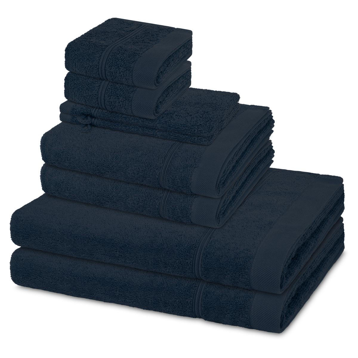 FROTTIERSET Rubin 8-teilig - Dunkelgrün, Textil (50/100cm) - Ross