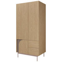 DREHTÜRENSCHRANK Camel mit 3 Türen und 2 Schubladen, 90 cm, Frühlingseiche + Toffee - Eichefarben, Holzwerkstoff/Metall (92/195/60cm) - Beautysofa