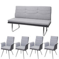 ESSZIMMER SET Grau 4er-Set - Grau, Textil (160/98/70cm) - MCW