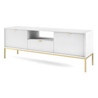 TV-LOWBOARD Weiß NEW Goldfarben - Weiß, Holzwerkstoff (154/56/39cm) - Sepro Meble