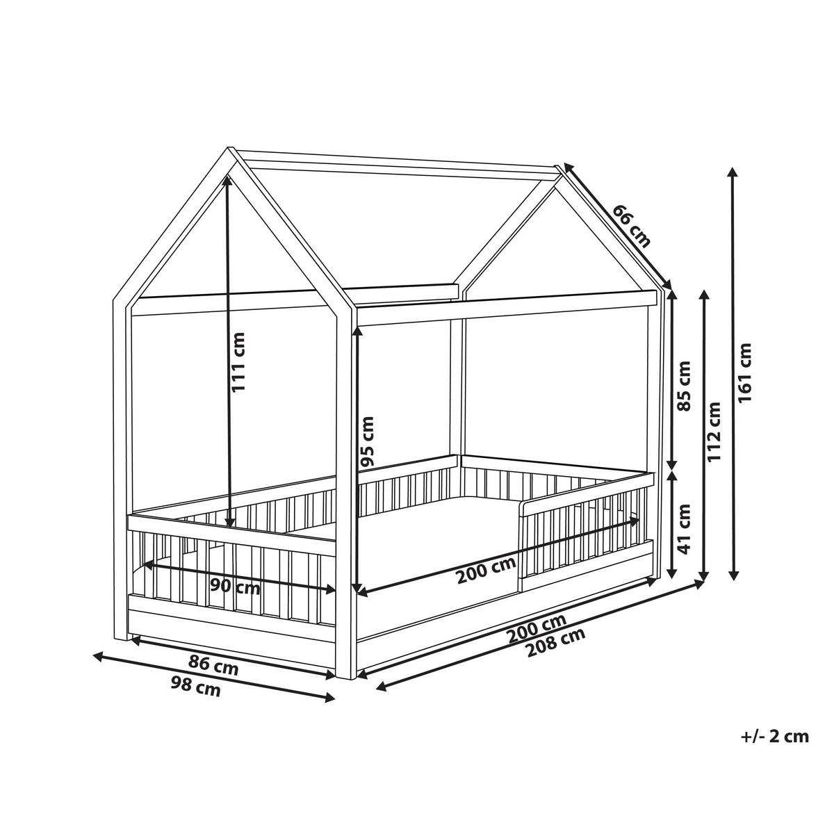 KINDERBETT 90x200 cm Weiß Cossaye - Weiß, Holz (90/200cm) - Beliani