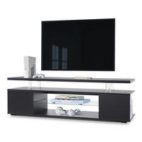 TV-ELEMENT 130/40/48 cm Schwarz mit LED-Licht - Schwarz, Holz (130/48/40cm) - Oxeza