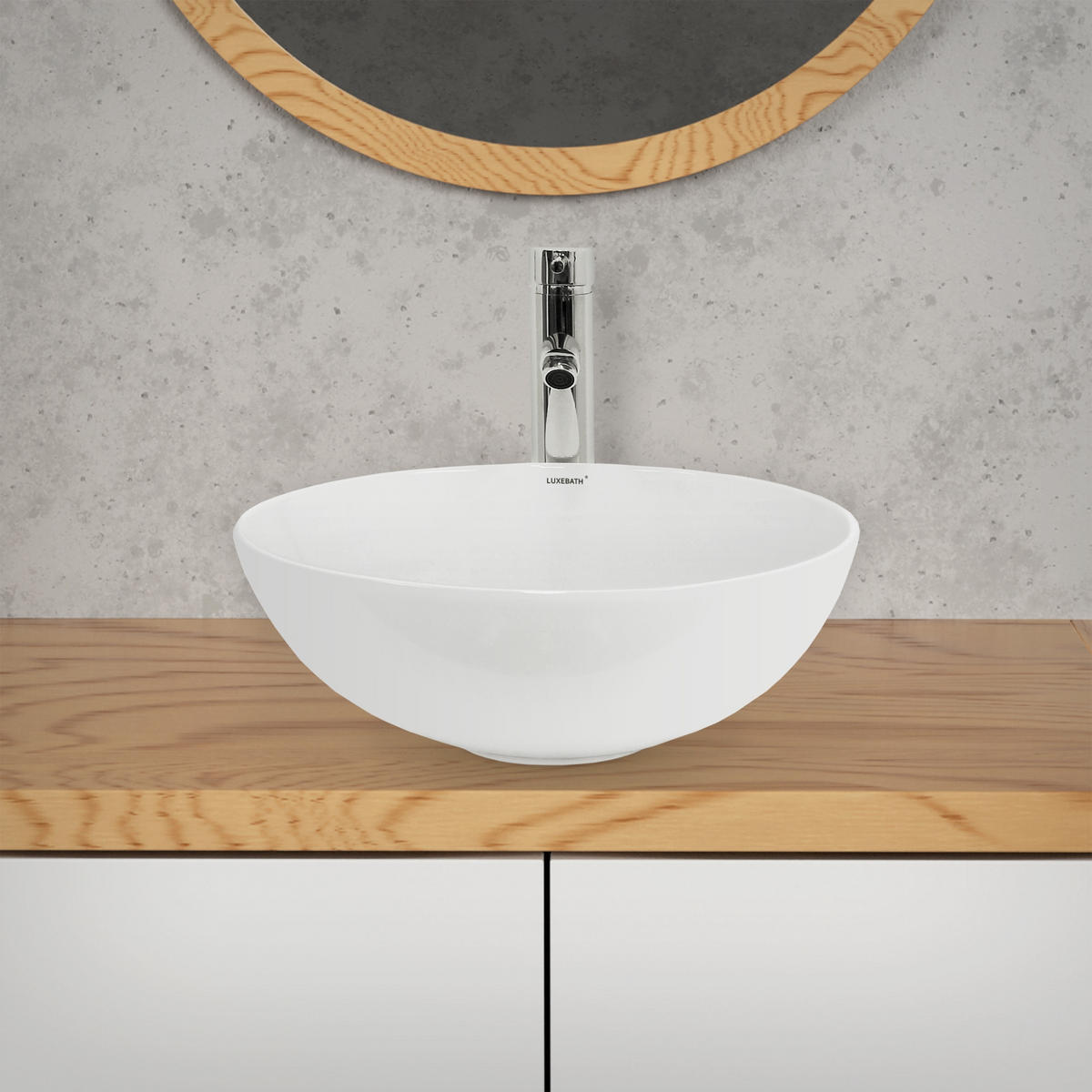 WASCHBECKEN - Weiß, Keramik (39.5/14.5/39.5cm) - LuxeBath