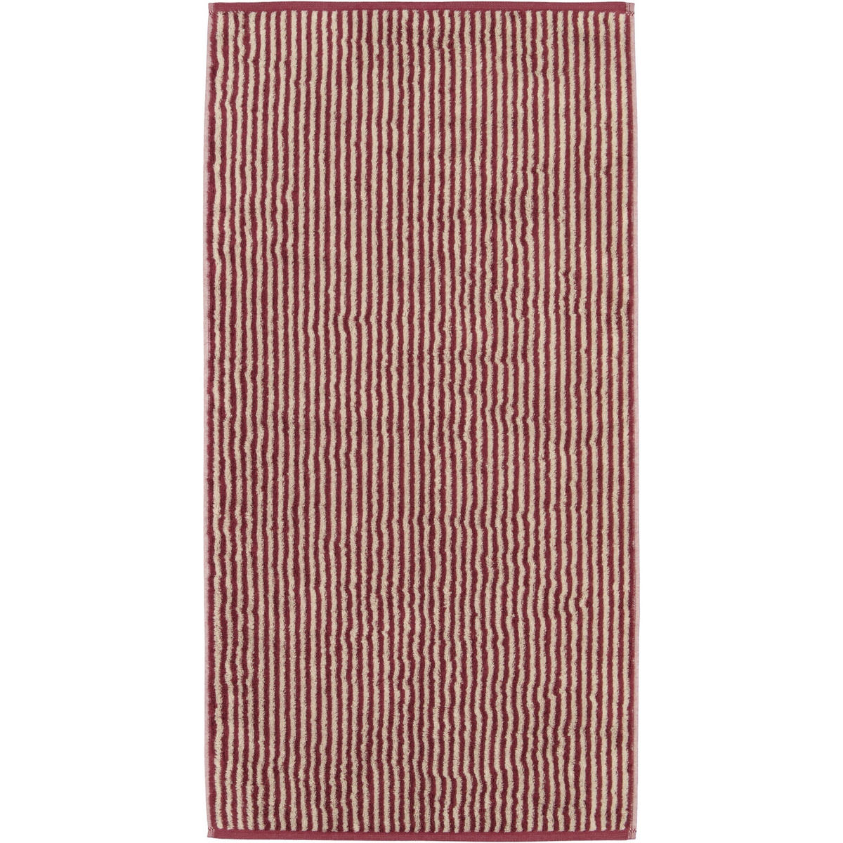 HANDTUCH TWO-TONE STRIPES 480 BORDEAUX - 23 - Rot, Textil (50/100cm) - Cawoe