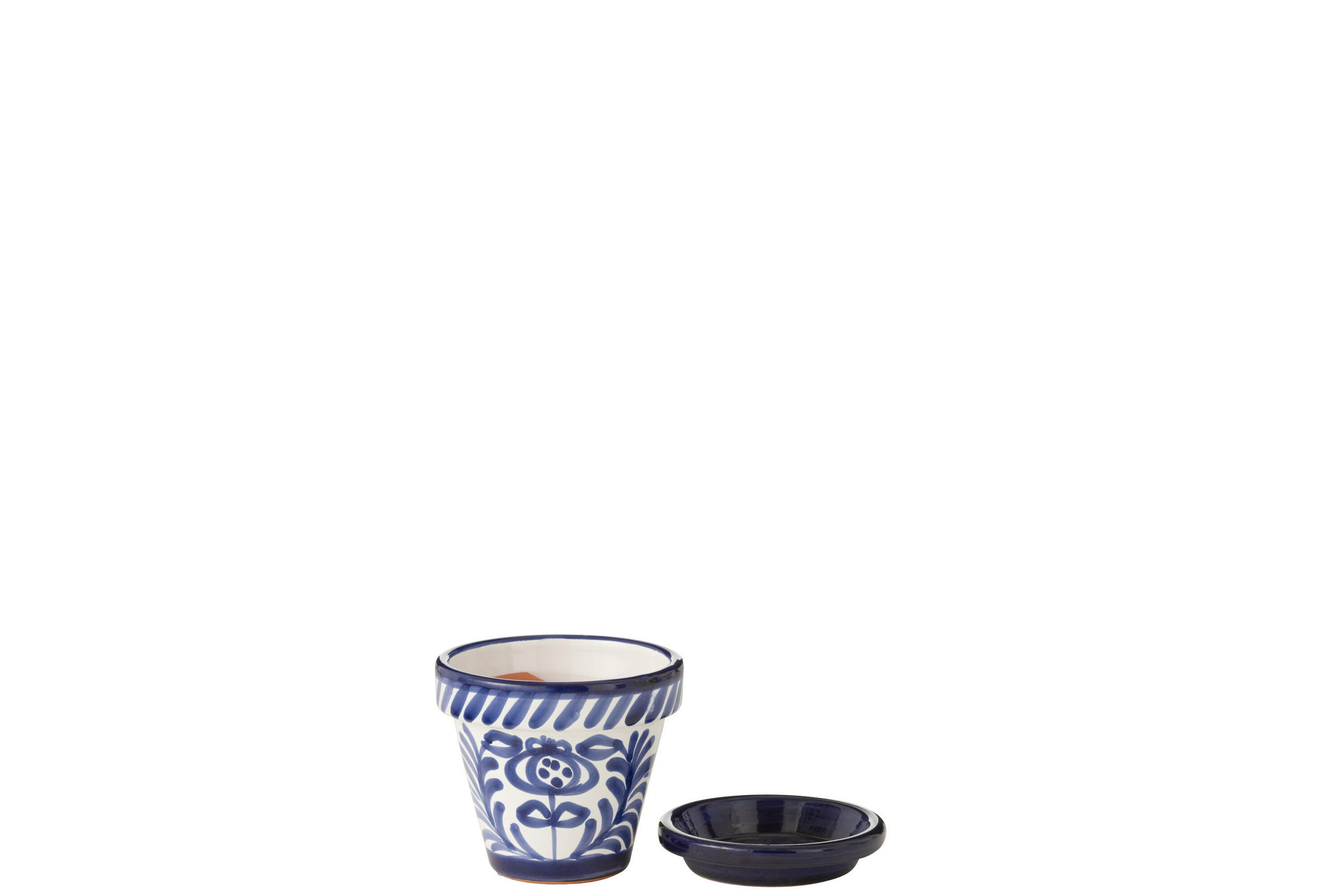 BLUMENTOPF GRANADA PATTERN - Töpferei - Blau - XS - Ø 17 cm - Multicolor, Keramik (17/15cm) - J-Line