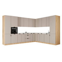 WINKELKÜCHE 345 x 285 cm - Sorento KS12-M345 - in Beige / Sonoma Eiche - Beige/Schwarz, Holz/Metall (630/247/58cm)