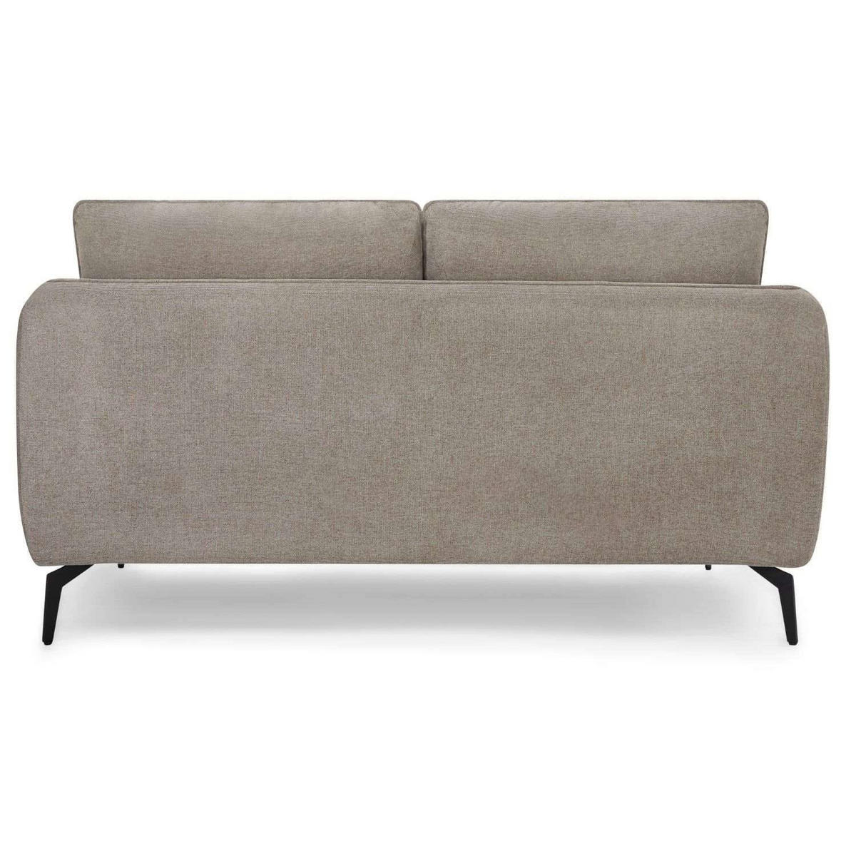 ZWEISITZER-SOFA Webstoff Beige - Beige/Schwarz, Textil/Metall (158/85/85cm) - Furnhouse