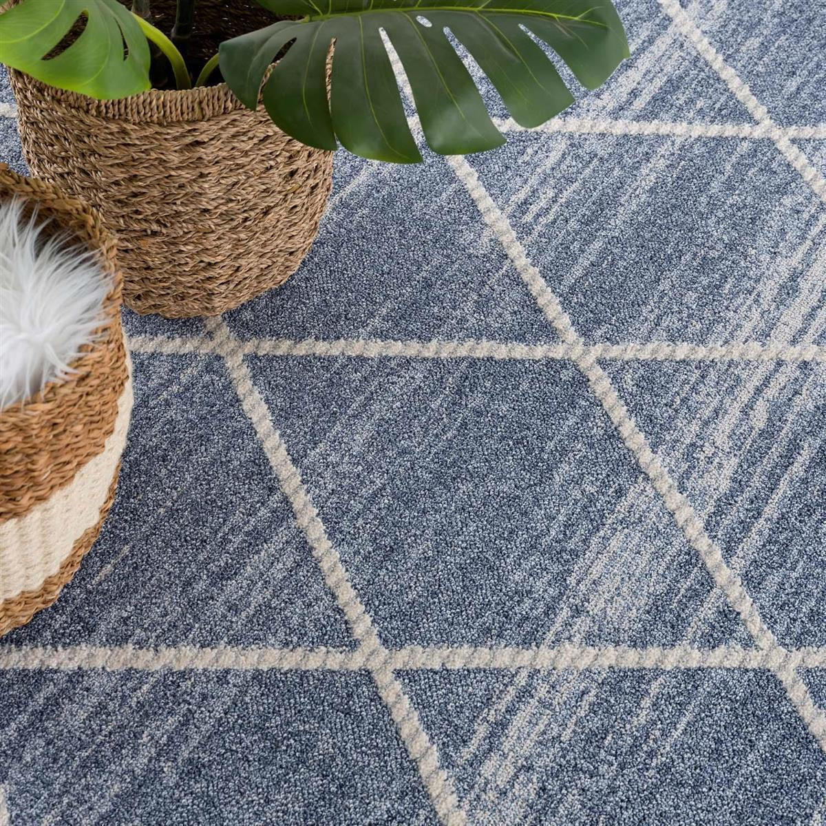 KURZFLOR-TEPPICH Art 2646 Blau 200x200 cm rund - Blau, Textil (200/200cm) - carpet city