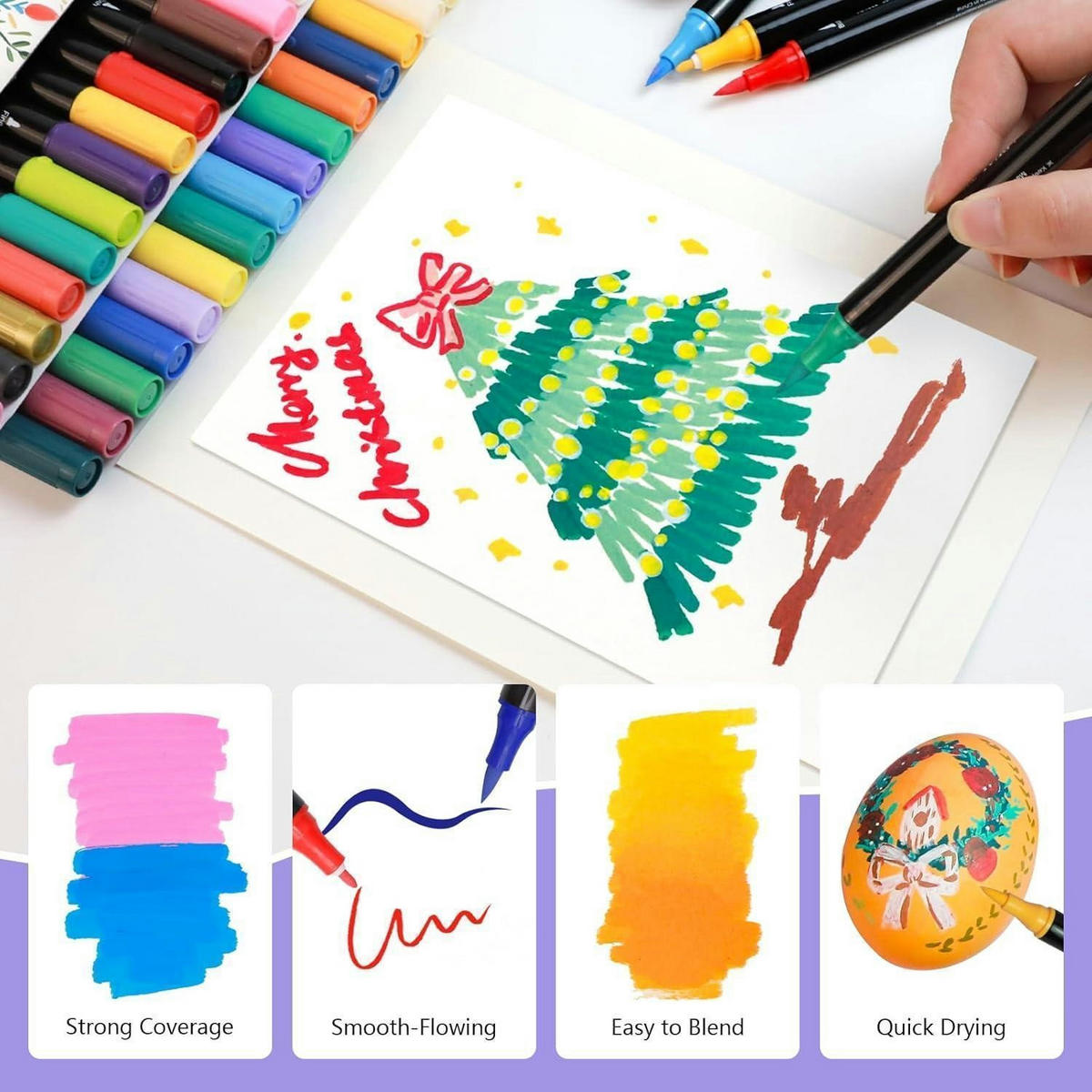 ACRYLSTIFTE Set 120 Farben Dual Tip - Multicolor, Kunststoff (10/10/15cm)