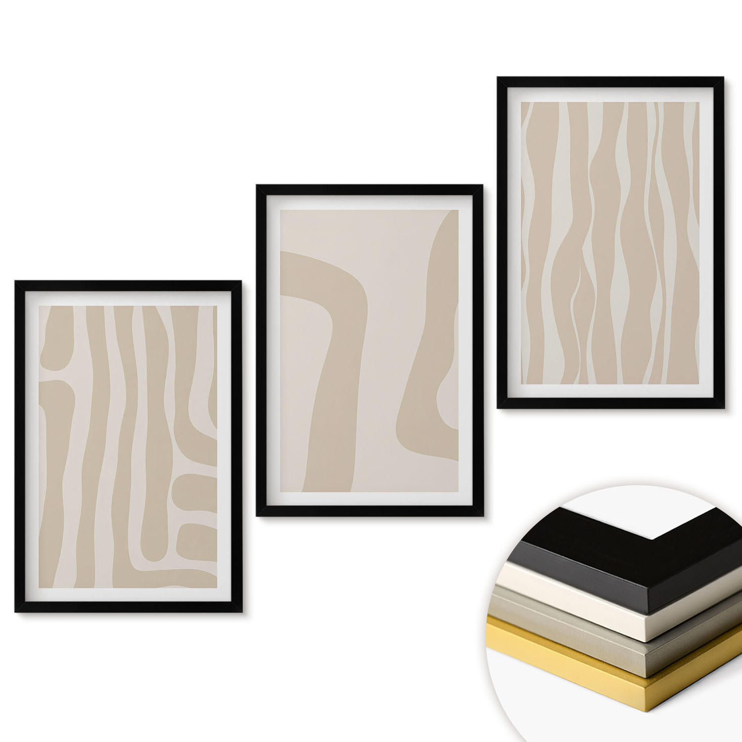 ArtPrintCave Wandbilder Schwarz 40x60 cm